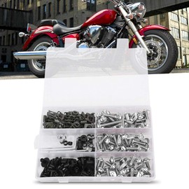 198PCS M5 M6 Motorcycle Windscreen Screws, Universal Motorcycle Fairing Screws, M5 M6 Motorcycle Fairing Bolt Kit Nut Clips Kit Fasteners Fixing Sportbike Bolts Fairing (1#)