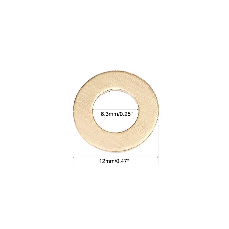 sourcing map 20Pcs 6.3mm x 12mm x 1.5mm Copper Flat