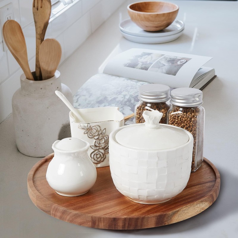 10-inch Acacia Wood Lazy Susan Organizers, ACIAZAAZ Lazy Susan Turntable