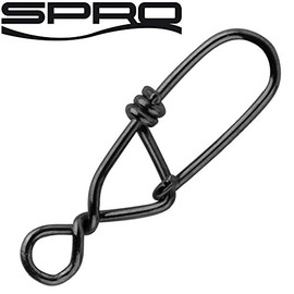 Spro Matt Black Snagless Snap Hooks for Spin Fishing, Snaps for Spin Leader, Pike Swivels, Steel Leader, Pike Mounting, Size/Load Capacity/Package Contents:Size 3/30 kg/15 Pieces