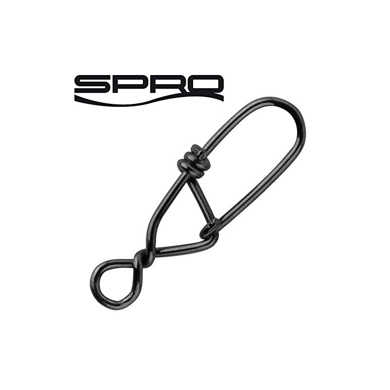 Spro Matt Black Snagless Snap Hooks for Spin Fishing, Snaps