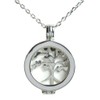 Navika Live Love Life Silver Necklace with Hibiscus Orange Micro
