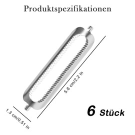 Pack of 6 Peeler Replacement Blades for Tupperware Peeler, Replacement Blades for Peeler Tupper, Serrated Blade, Asparagus Peeler, Potato Peeler, Orange Peeler, Ideal for Vegetables and Fruits, 5.6 cm