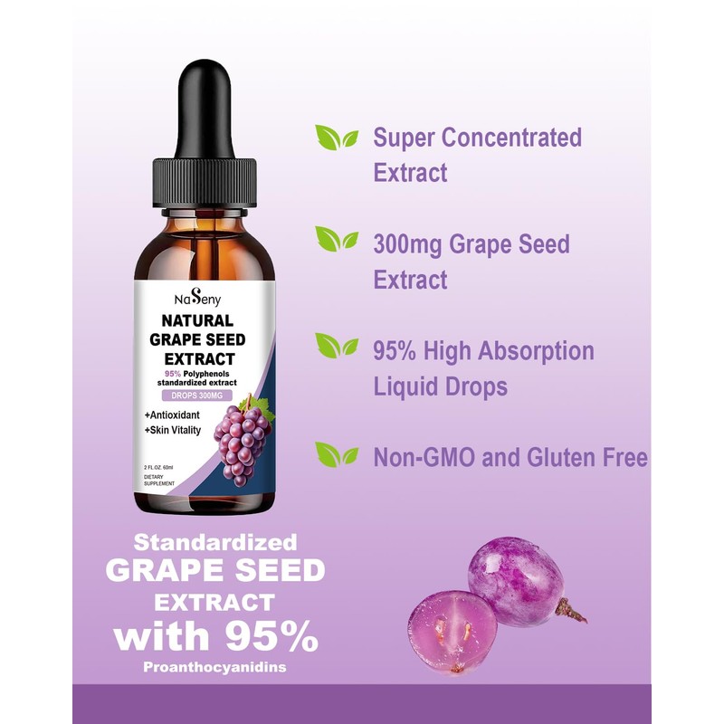 Natural Grape Seed Extract Drops-300 mg Grape Seed Extract Liquid