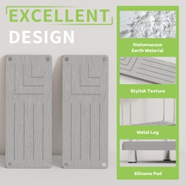 2-Tier Stone Perfume Organizer,Makeup Organizer for Vanity,Fast Drying Diatomite Stone Sink Tray,Non-Slip Bathroom Countertop Tray,11"(L) x4.4(W),Seven Line