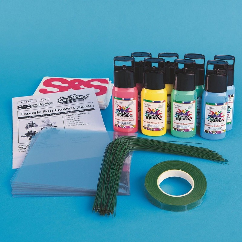 S&S Worldwide Flexible Fun Flowers Craft Kit (Pack of 24)