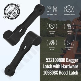 Huthbrother (2 Sets of) 532109808 Bagger Latch with Hardware 109808X Hood Latch Compatible with 532109808X AYP Lawn Mower,Craftsman and Husqvarna Riding Mower Baggers.
