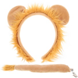 Beavorty 1 Set Lion Headband Set, Ear Headband Stuffed Animals Fur Animal Hairband, Animal Costume Set Cartoon