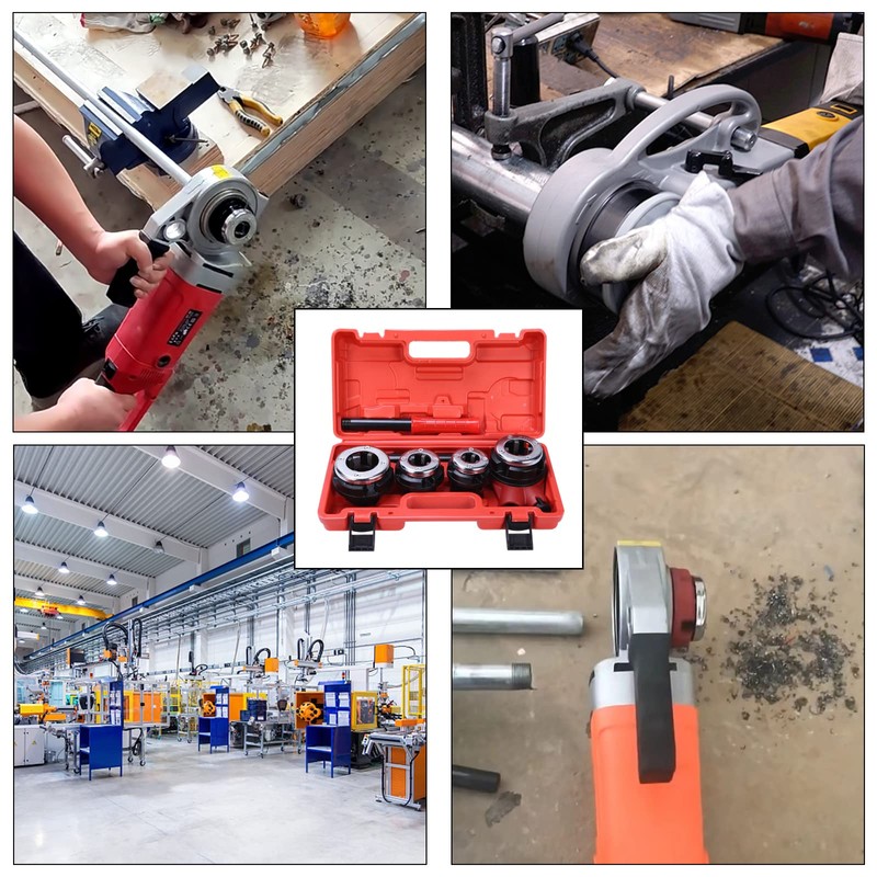 Pipe Threader kit, Manual Plumber Pipe Threading Set, Ratcheting Pipe