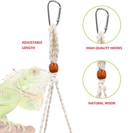 Reptile Hammock Swing Hanging Bed, Reptile Summer Bed for Lizard Bearded Dragon Leopard Gecko Parrots Squirrel Chameleon (Colour)