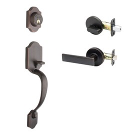 Copper Creek HZ2610xRL-TB-RND Front Door Handle Set, Tuscan Bronze