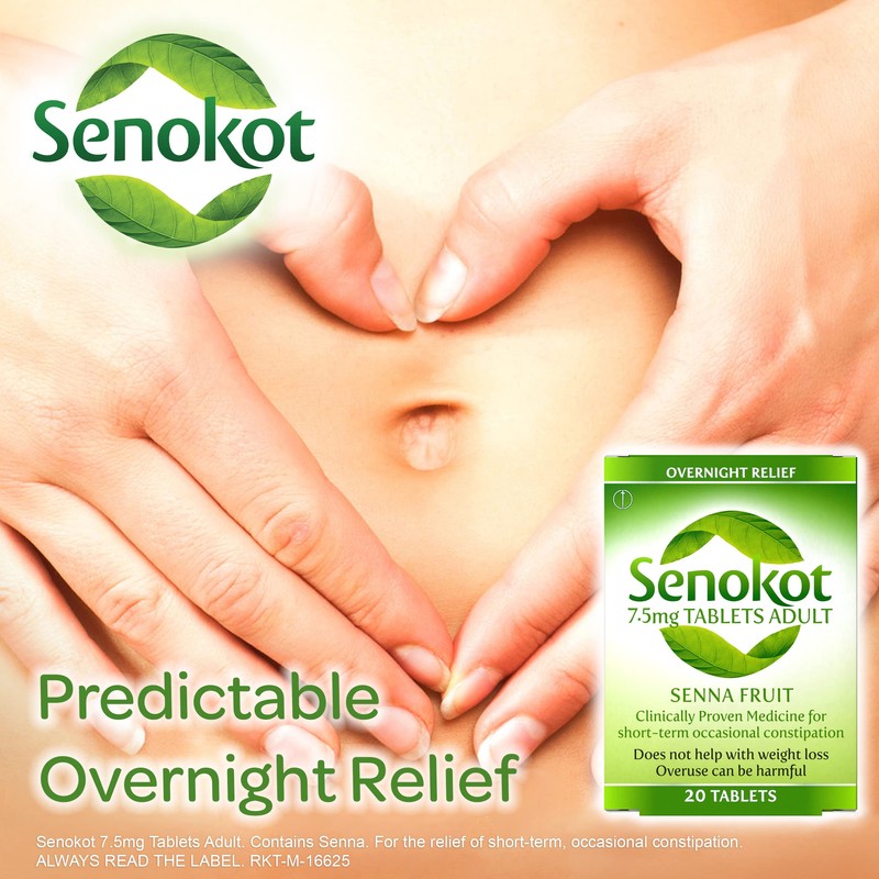 Senokot 7.5mg Tablets, Gentle Constipation Relief, Laxative, Adults, Natural Senna,
