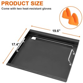 Full-Size Griddle Inserts for Weber Spirit 200 Spirit II 200 Series Grills, Flat Top Griddle for Weber Spirit E-210 E-220 S-210 S-220 GS4 Spirit II E-210 S-210 E-220 S-220 Series