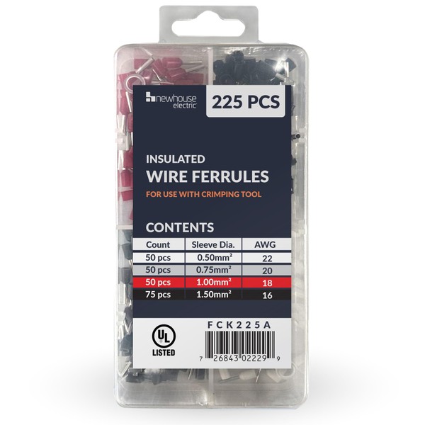 Newhouse Electric FCK225A Ferrule Crimping Tool Kit with Secure Wire