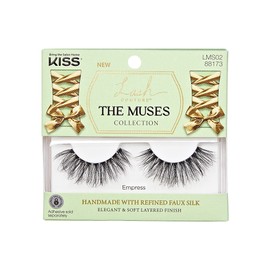 KISS Lash Couture The Muses Collection False Eyelashes - Empress, Black, Rounded, Doe-Eyed, Refined Faux Silk, Contact Lens Friendly, Pliable Band, Comfortable, Reusable, Cruelty Free, Vegan | 1 Pair