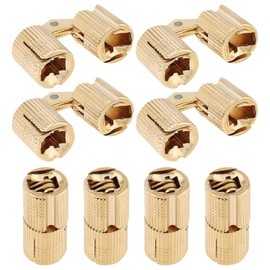12 Piezas Bisagras de Barril de Latón Ocultas de 10 mm, Ángulo de Apertura de 180 Grados Bisagras Ocultas para Muebles para Caja de Joyería de Bricolaje Artesanías (12, 10mm)