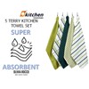 Olivia Rocco 5 Pack Terry Kitchen Tea Towels Cotton Super