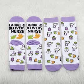 2 Pairs Labor And Delivery Nurse Socks L&D Nurse Gift OBGYN Midwife Doula Sock Nurse Thank You Gift (Cotton, LABOR & DELIVERY CA)