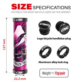 Chooee 3D Mountain Bike Grips,130mm Silicone MTB Handlebar Grip,Double Lock on Bicycle Comfortable Handle bar Grip PHD