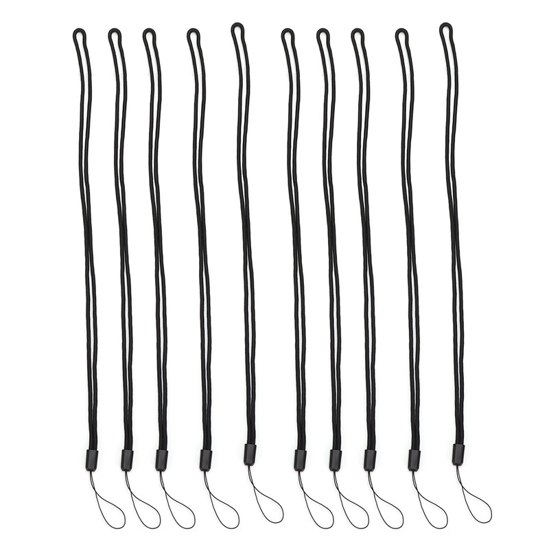 10pcs Neck Lanyard Black Polyester Badge Holder for Students Staff