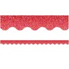 Red Sparkle Scalloped Border Trim