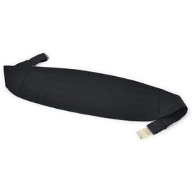 Tuxedo Station Cummerbund Black Silk 100% Wedding Groom Wedding Classic M (32.3 - 42.9 inches (82 - 109 cm))