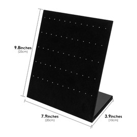 DODAMOUR Velvet Earring Holder Organizer, 60 Holes L-Shape Earring Display Stand, Ear Studs Jewelry Storage Display Rack, Earring Organizer Stand for Selling Personal (Black, 9.8 x 7.9 Inches)