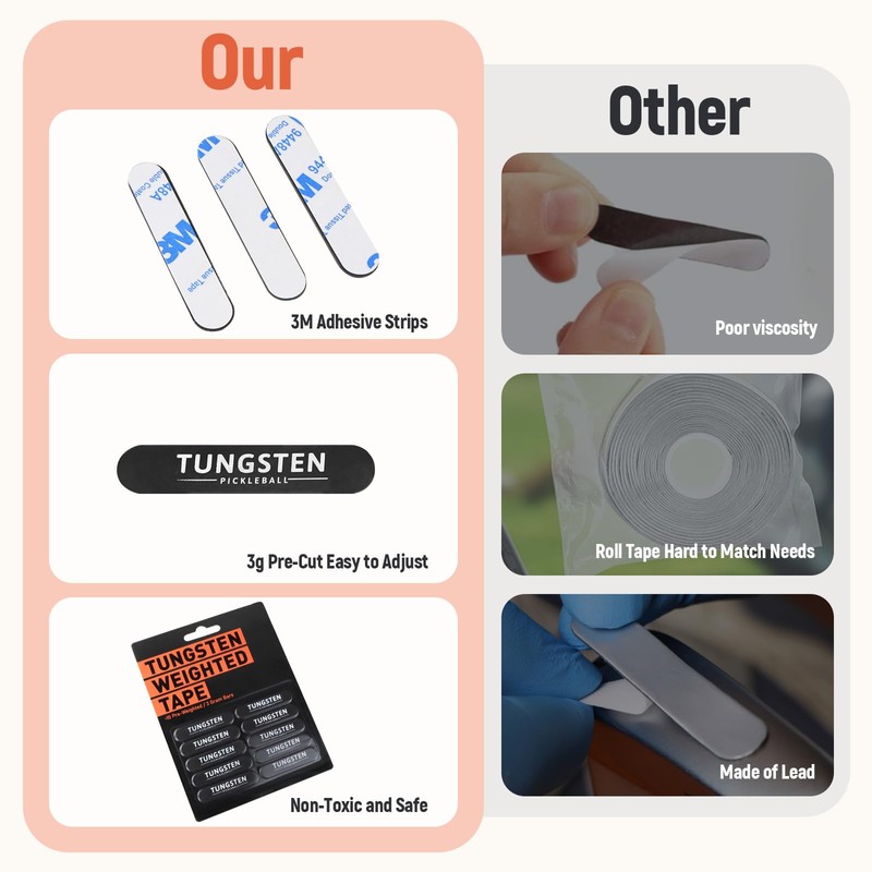 Weighted Tungsten Tape for Pickleball Paddles - Premium Quality Lead