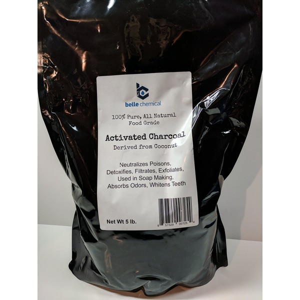 (5LB) Organic Coconut Activated Charcoal Powder - Food Grade, Kosher - Teeth Whitening, Facial Scrub, Soap Making (5 Pound)
