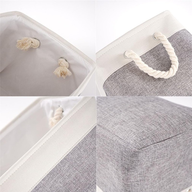 June tech Small Fabric Storage Basket, Waterproof Foldable Storage Baskets,