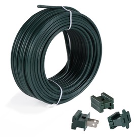 Aniai 18/2 SPT-1 Wire 50FT with 3PCS Vampire Plugs - Low Voltage Landscape Wire Electrical Wire - 18 Gauge Electrical Wire 2 Conductor - Green
