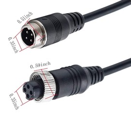 Backup Camera Extension Cable, Car Video 4Pin Aviation Extension Cable, for CCTV Rearview Camera Car Truck Trailer Camper Bus Motorhome Vehicle Backup Monitor Waterproof Shockproof System 16FT/5M
