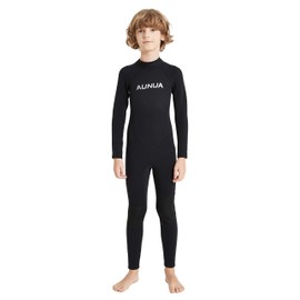 Aunua Youth 3/2mm Neoprene Wetsuits for Kids Full Wetsuit Swimming Suit Keep Warm(7031 Black 10)