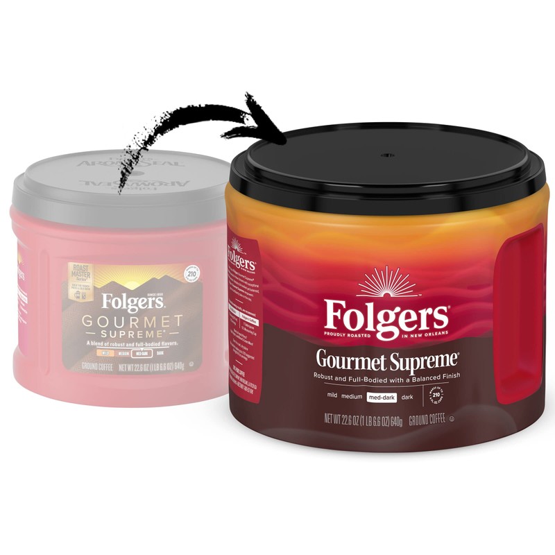 Folgers Gourmet Supreme Medium Dark Roast Ground Coffee, 22.6 Ounces