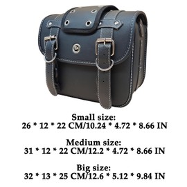 57lilina Motorcycle Saddlebags, Scooter Powersports Leather Saddle Bags, Softail Universal Throw Over Sportster Saddlebags for Motorcycles Side Bag 12.2"x4.72"x8,66
