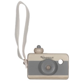 Kindsgut Wooden Camera, Camera Wooden Toy for Toddlers, Beautiful Gift in Subtle Colours for Fun Game, High-Quality and Environmentally Friendly Material, Dark Grey