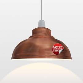 Copper Metal Ceiling Lamp Shade - Easy Fit Light Pendant - 29cm Modern Ceiling Lighting Shade for Bedroom, Restaurant - Industrial Kitchen ReplacemenLight Shade Ceiling Pendant