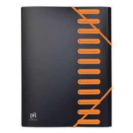 OXFORD Expanding Expanding File 12 Pocket A4 Cover Polypropylene Two Tone Black/Orange