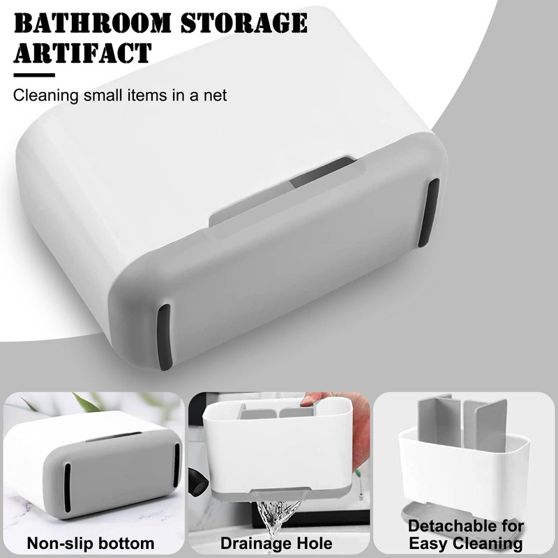 Toothbrush Holder with Anti-Slip,Plastic Detachable for Easy Cleaning Multi-Functional Storage,Large