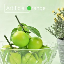 Hagao Fake Mini Tangerine Orange Artificial Fruit Simulation Fake Lifelike for Home Party Kitchen Festival Decoration 3PCS (Green)