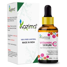 KAZIMA Vitamin C Serum with Aloe Vera Extract, Hyaluronic Acid, Cucumber Extract for Face(30ml)