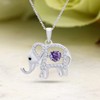 AFFY Simulated Alexandrite And White Cubic Zirconia Floater Elephant Pendant