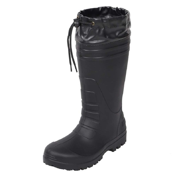 Co-Cos Nobuoka Work Boots, Rain Boots, Ultra-Lightweight, Short Length, Hybrid EVA, Unisex, Ziploa - black