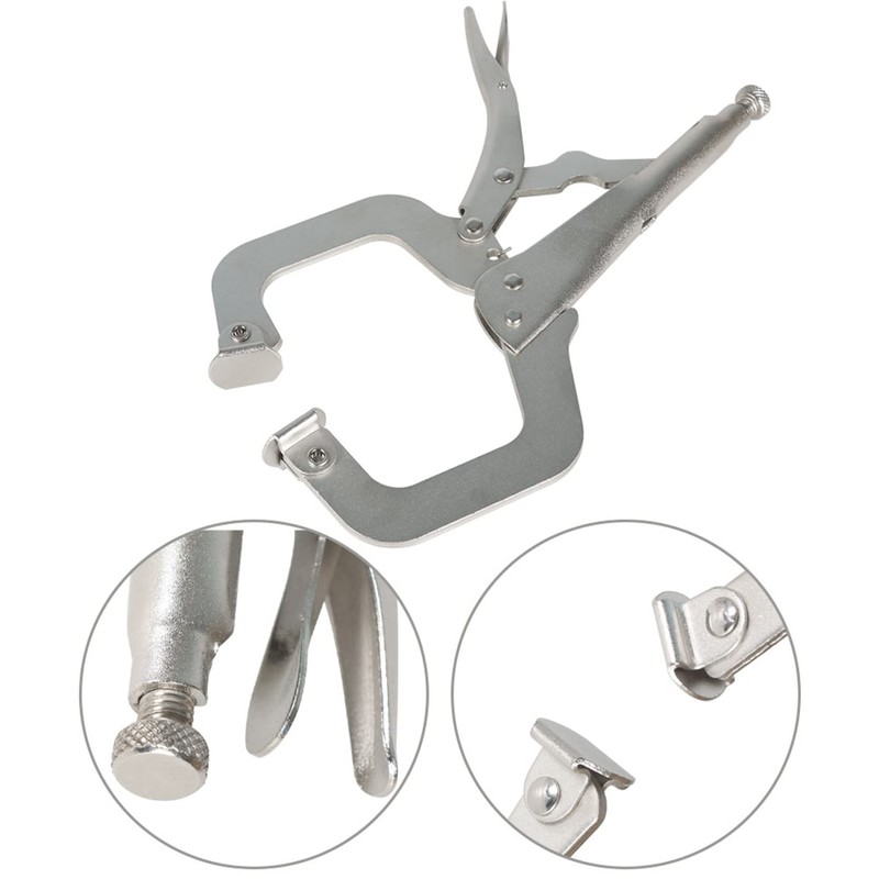 TINVHY 6-Pack 11 Inch C-Clamp Locking Pliers Adjustable Welding Clamps