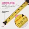 WORKPRO 25-FT Tape Measure with Fractions, 3 Brakes Retractable Measuring