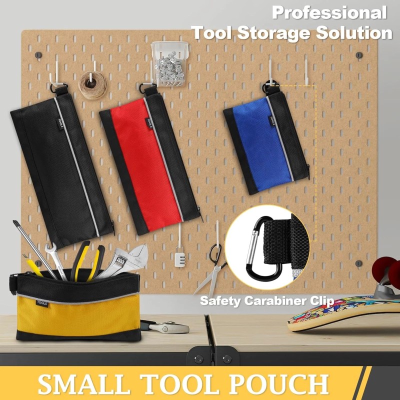 COIDEA 4 Pack Tool Pouch, Small Bag with Zipper, 1680D