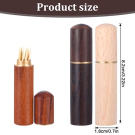 Classicseali 3PCS Travel Toothpick Holder,Portable Pocket Toothpick Holder,Wooden Toothpicks Holders for Purse, for Storage Toothpicks,Needle,Bead,Ear Pick,Small Object,for Women and Men,3 Colors