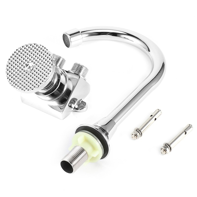 G1/2in Thread Copper Floor Mounted Foot Pedal Basin Faucet Sink