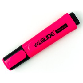 Eziglide Pink Highlighters Pens, Pack of 10, Bold Pink Highlighter Pens, Chisel Tip Marker Pens, Ideal Pink Pens for University Essentials Stationery, School accessories, Work & Home Stationery Set