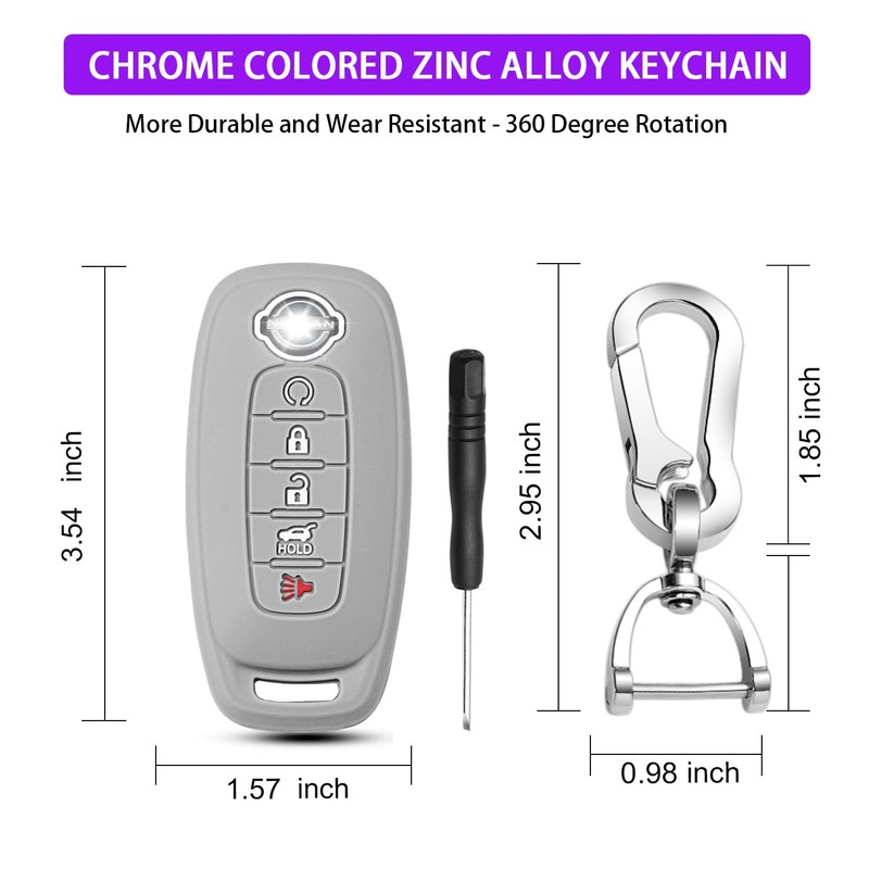QBUC Key Fob Cover for Nissan, Car Key Fob Protector